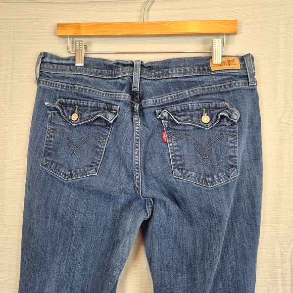 Levis 515 Jeans Womens 14M Bootcut Mid Rise Medium Wash Denim Outdoors Casual - Picture 12 of 16